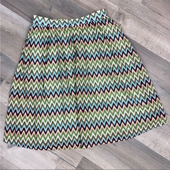 ModCloth Daytime Dazzler Chevron Stripe A Line Skirt Pastel Multicolor Medium - Picture 12 of 14